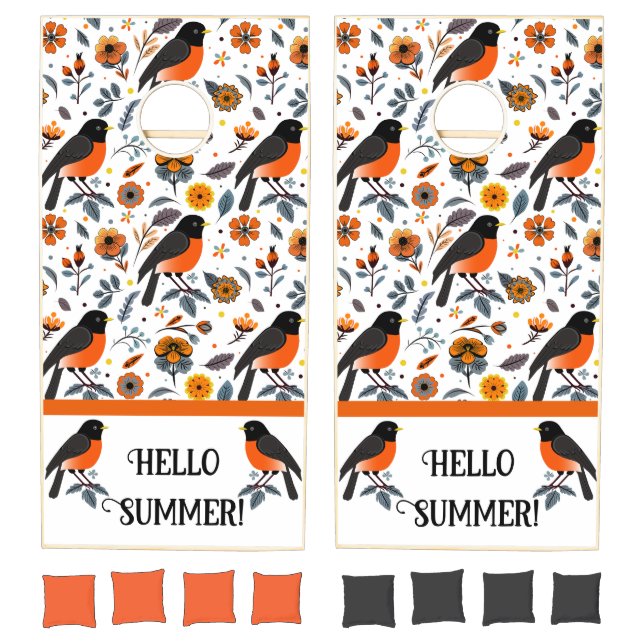Robins And Flowers Cornhole Set (Set)