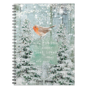 robins appear christmas holiday notebook