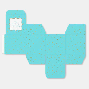 Robins Egg Blue and Gold Polka Dot Favor Gift Box