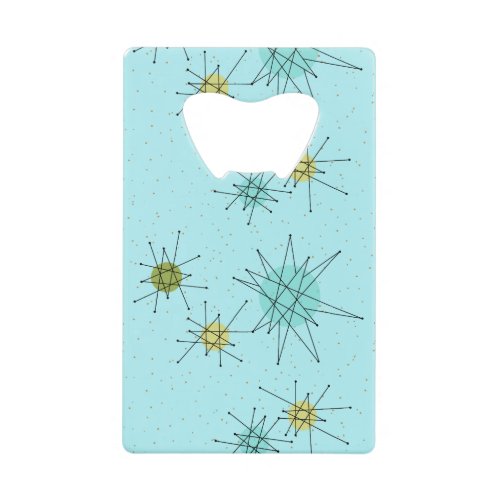 Robins Egg Blue Atomic Starbursts Bottle Opener