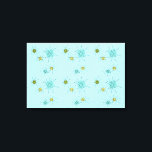 Robin's Egg Blue Atomic Starbursts Canvas Print<br><div class="desc">This Robin’s Egg Blue Iconic Atomic Starbursts Stretched Canvas Print pattern features iconic atomic starbursts. That’s right! The old school, robin’s egg blue colored background with gold speckles is the perfect backdrop for the vibrant turquoise, soothing celery, and kitschy pear green colored circles. The spots of color are sporadically placed...</div>