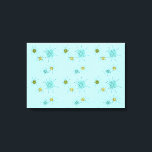 Robin's Egg Blue Atomic Starbursts Canvas Print<br><div class="desc">This Robin’s Egg Blue Iconic Atomic Starbursts Stretched Canvas Print pattern features iconic atomic starbursts. That’s right! The old school, robin’s egg blue colored background with gold speckles is the perfect backdrop for the vibrant turquoise, soothing celery, and kitschy pear green colored circles. The spots of color are sporadically placed...</div>