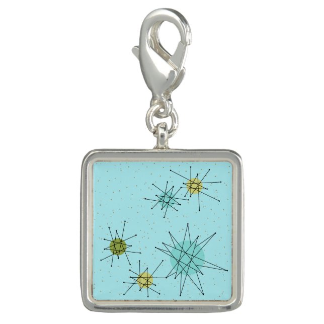 Robin's Egg Blue Atomic Starbursts  Charm (Front)