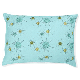 Robin's Egg Blue Atomic Starbursts Dog Bed