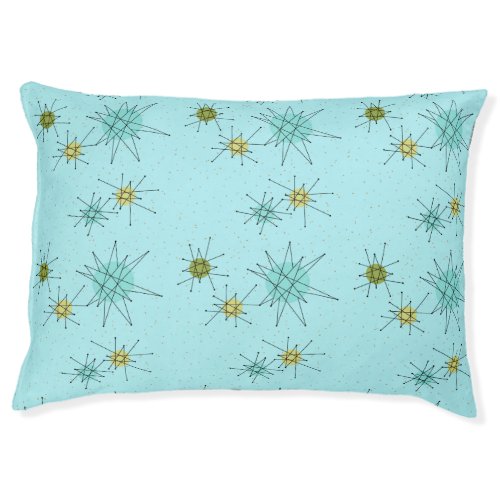 Robins Egg Blue Atomic Starbursts Dog Bed