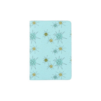 Robin's Egg Blue Atomic Starbursts Passport Holder