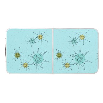 Robin's Egg Blue Atomic Starbursts Pong Table by StrangeLittleOnion at Zazzle