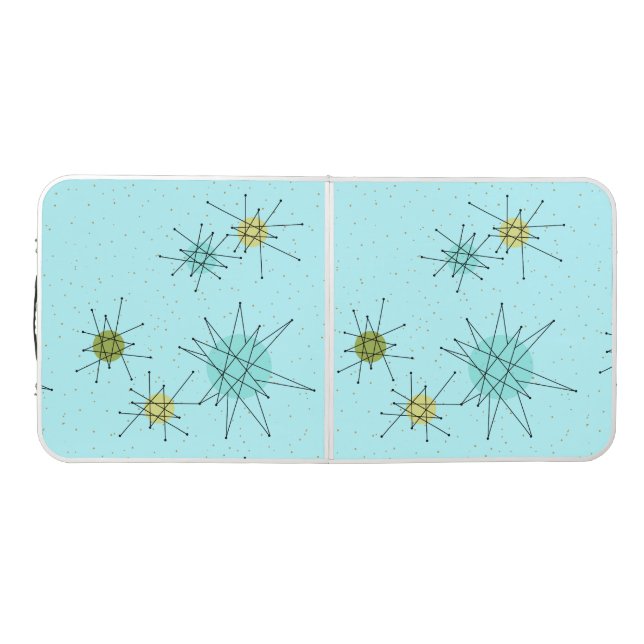 Robin's Egg Blue Atomic Starbursts Pong Table (Top)
