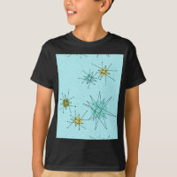 Robin's Egg Blue Atomic Starbursts T-Shirt