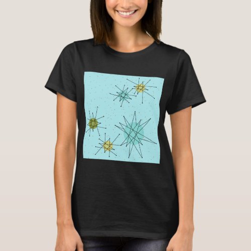 Robins Egg Blue Atomic Starbursts T_Shirt