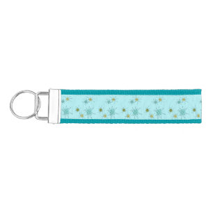 Robin's Egg Blue Atomic Starbursts Wrist Keychain