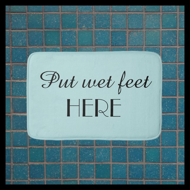 Robins Egg Blue & Black Funny Plush Bath Mat (Creator Uploaded)