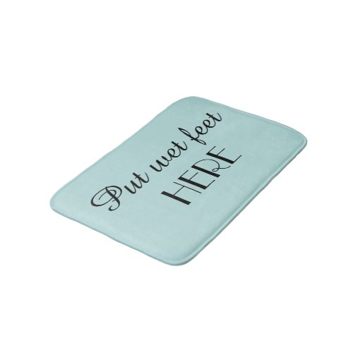 Robins Egg Blue & Black Funny Plush Bath Mat | Zazzle
