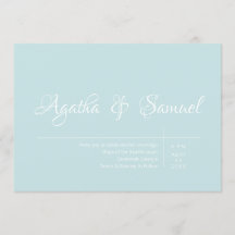 Robin's Egg Blue Classic Wedding Invitation
