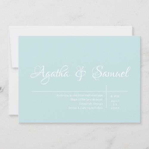 Robins Egg Blue Classic Wedding Invitation