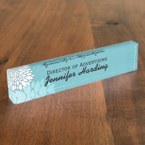 Robins Egg Blue Custom Desk Nameplate