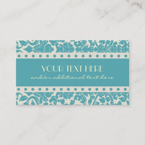 Robin's Egg Blue Damask Business Cards