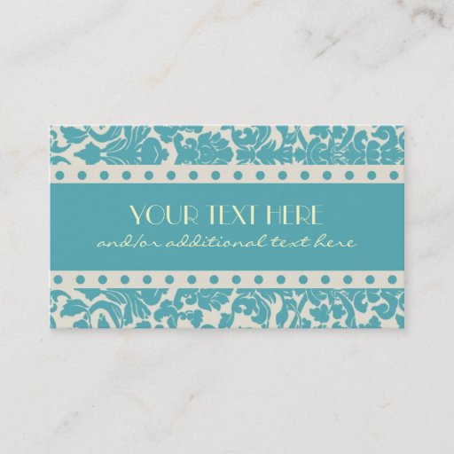 Customizable Robin's Egg Blue Damask Business Cards