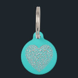 Robin's Egg BLue Diamond Heart  Dog Cat Pet ID Pet ID Tag<br><div class="desc">This design was created though digital art. It may be personalized in the area provided or customizing by choosing the click to customize further option and changing the name, initials or words. You may also change the text color and style or delete the text for an image only design. Contact...</div>