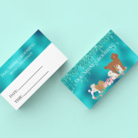 Robin's Egg Blue Dog Grooming Appointment Card