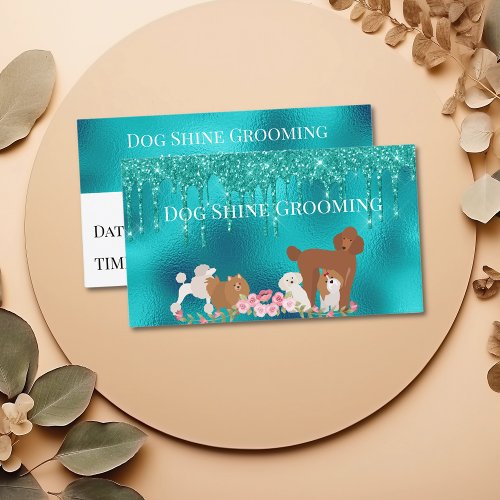 Robins Egg Blue Dog Grooming Appointment Card 