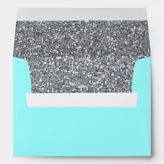 Robin's Egg Blue & Glitter A7 Envelope (Back (Bottom))
