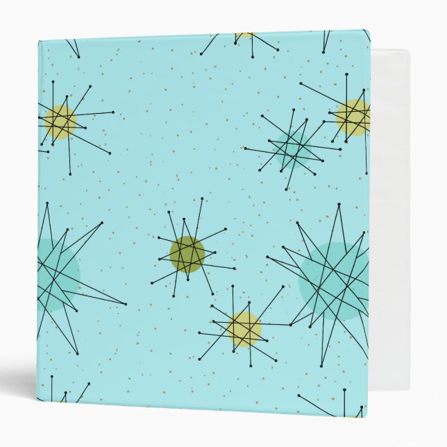 Robin's Egg Blue Iconic Atomic Starbursts Binder (Front/Inside)