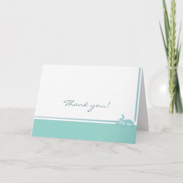 Robin's Egg Blue Jewelry Box Blue Thank You Card (Front)