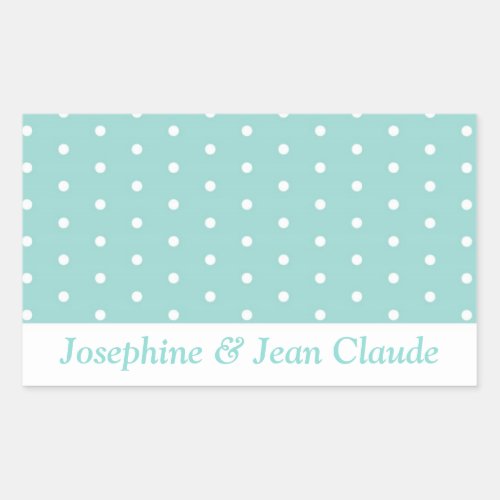 Robins Egg Blue Jewelry Box with polka dots Rectangular Sticker