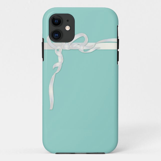 Robin's Egg Blue Jewelry Box with White Ribbon Case-Mate iPhone Case (Back)