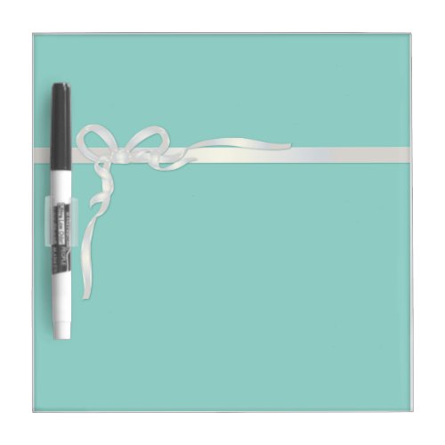 Robins Egg Blue Jewelry Box with White Ribbon Dry_Erase Board