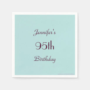 Robins Egg Blue Minimalist 95th Birthday Party Paper Napkins