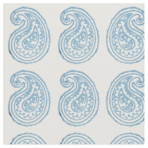 Robin's Egg Blue Paisley Fabric by Margaret Juul
