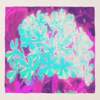 Robin's Egg Blue Peppermint Twist Phlox Flowers Scarf