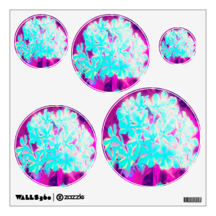 Robin's Egg Blue Peppermint Twist Phlox Flowers Wall Decal