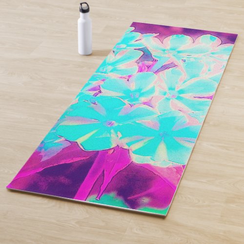 Robins Egg Blue Peppermint Twist Phlox Flowers Yoga Mat