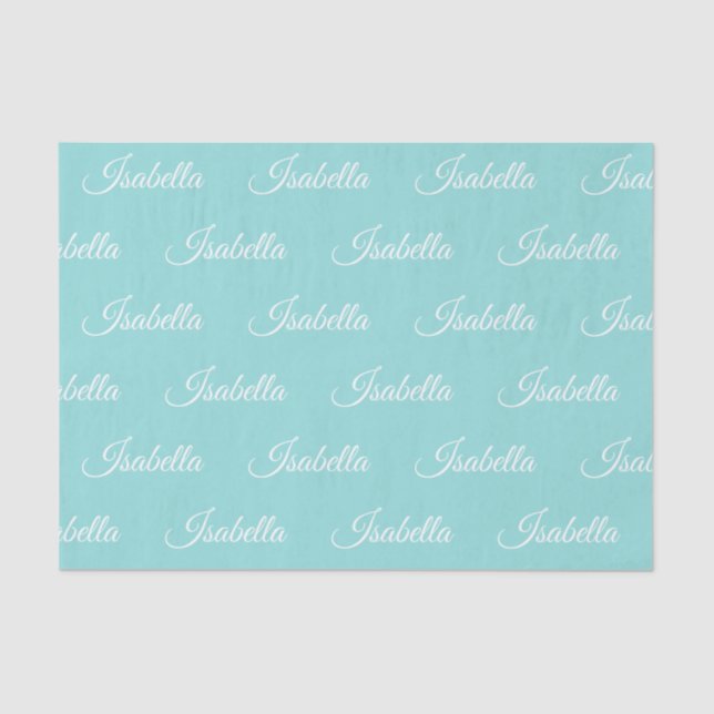 Robins Egg Blue Personalized Tissue Paper (Front)