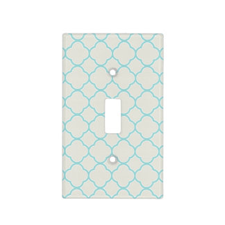 Robin's Egg Blue Quatrefoil Light Switch Cover