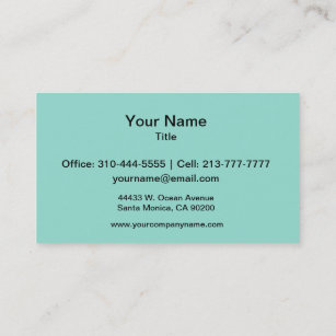 Robin's Egg Blue Solid Color Business Card