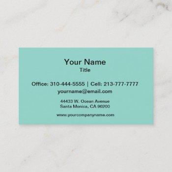 Robin's Egg Blue Solid Color Business Card by SimplyColor at Zazzle