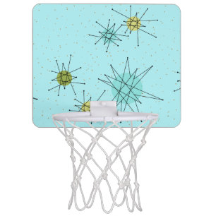 Robin's Egg Blue Starbursts Mini Basketball Hoop