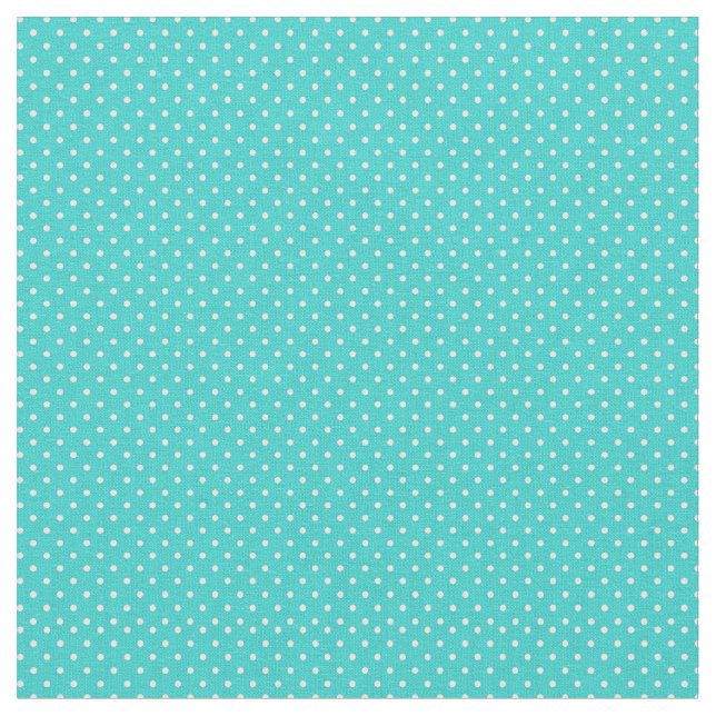 Robin's Egg Blue Teal Cyan Polka Dot Fabric (Close Up)