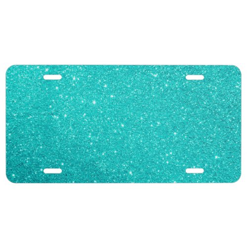 Robins Egg Blue Teal Turquoise Glitter License Plate