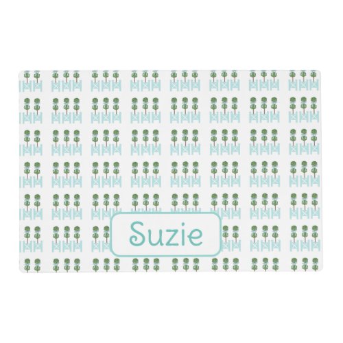 Robins Egg Blue Topiaries Topiary Painted pet Placemat