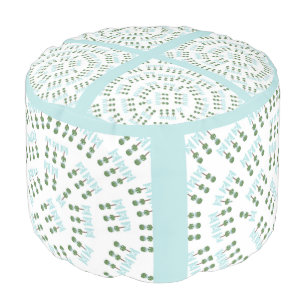 Robin's Egg Blue Topiary Garden Quilt Pouf