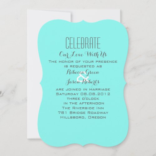 robins egg blue turquoise aqua blue wedding invitation