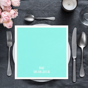 robin's egg blue turquoise aqua blue wedding paper napkins