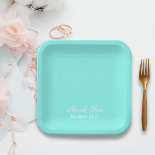 robin's egg blue turquoise aqua blue wedding paper plates (robin's egg blue turquoise aqua blue wedding paper plates)