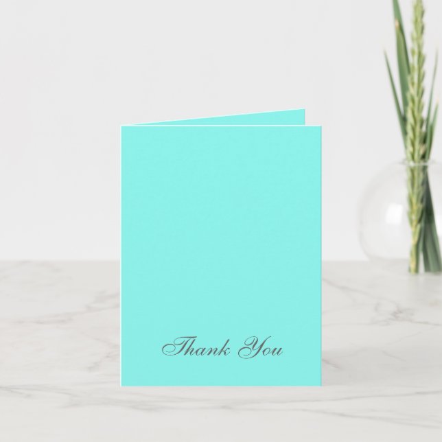 robin's egg blue turquoise aqua blue wedding thank you card (Front)