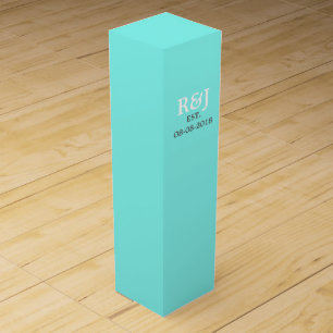 robin's egg blue turquoise aqua blue wedding wine gift box